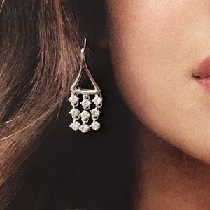 Sterling Silver and CZ Chandelier Earrings